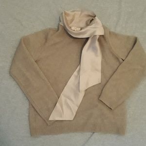 Tory Burch Silk Tie-neck Sweater